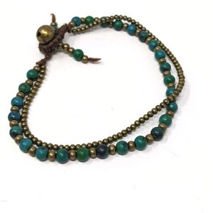 Bracelet, double & beaded